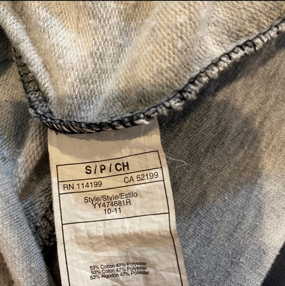 4/$15 Roxy | Distressed Gray Sweatshirt Hoodie Black Embellishment Embroidery - Picture 9 of 12